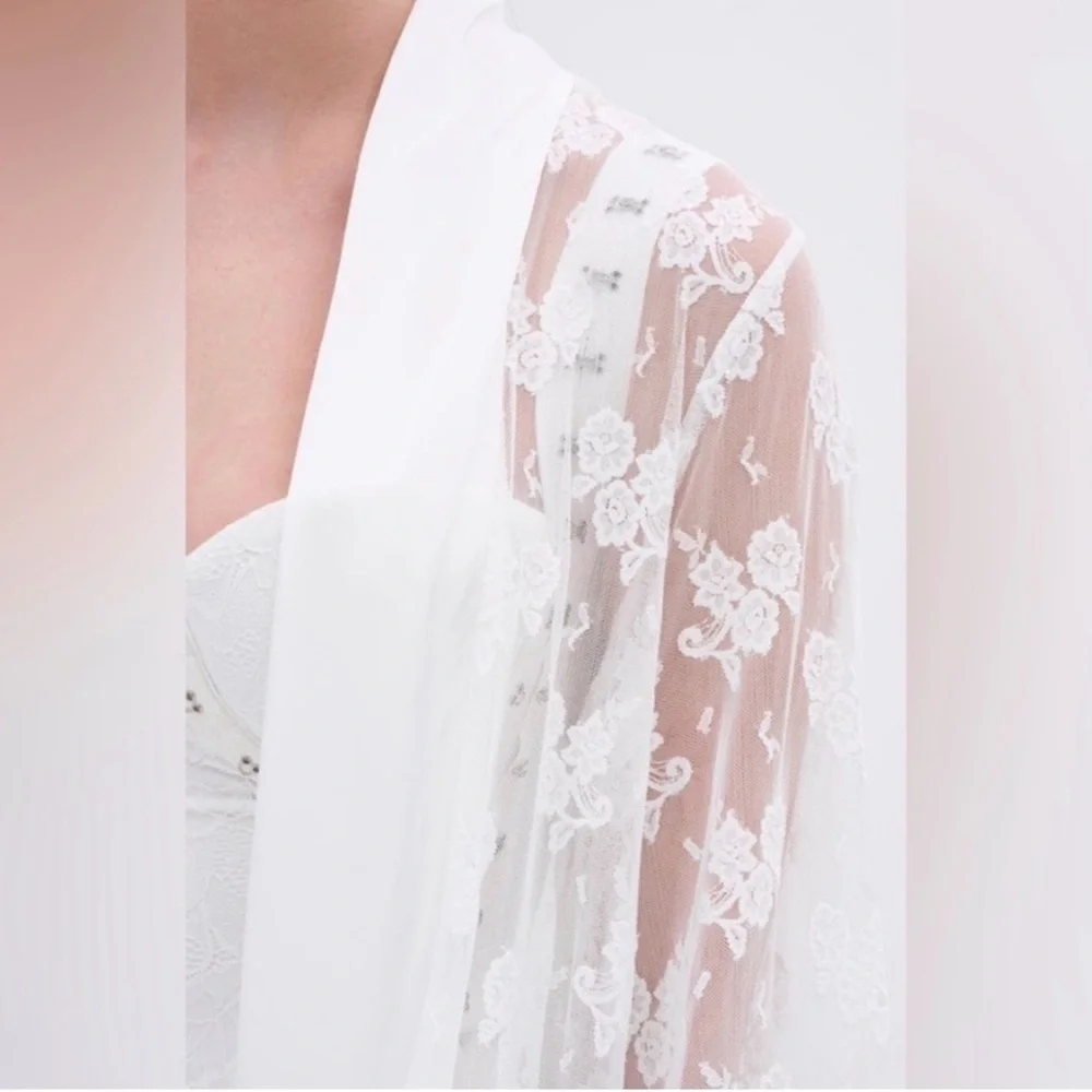 AKIRA Sheer White Lace Overlay